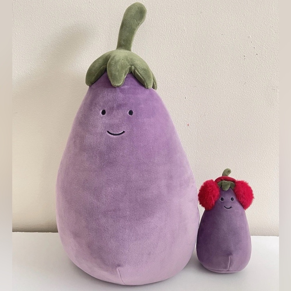 AUTHENTIC❗️Jellycat Amuseable Eggplant HUGE Large Aubergine Plush Rare